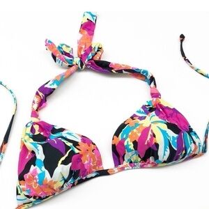 Multicolored Floral Bikini Top